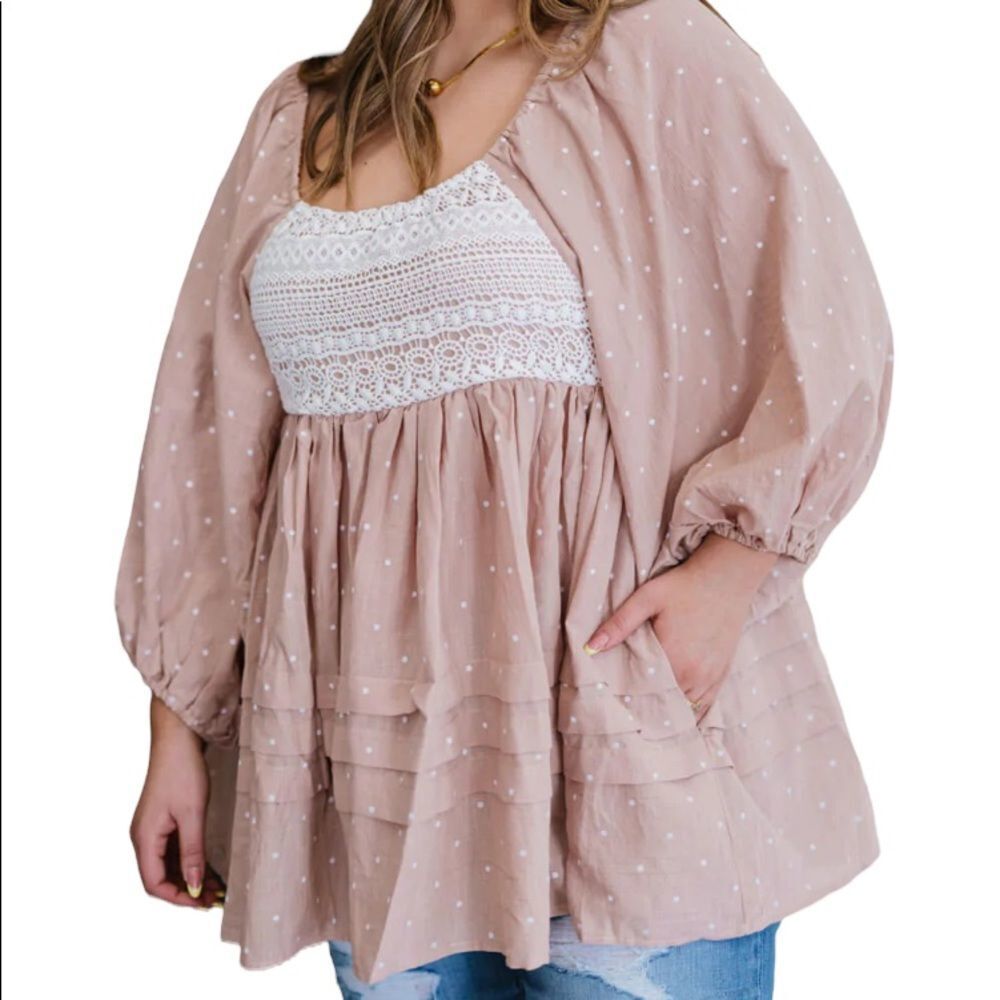 Davi & Dani Happily Ever After Polka Dot Tunic Top Size 1X